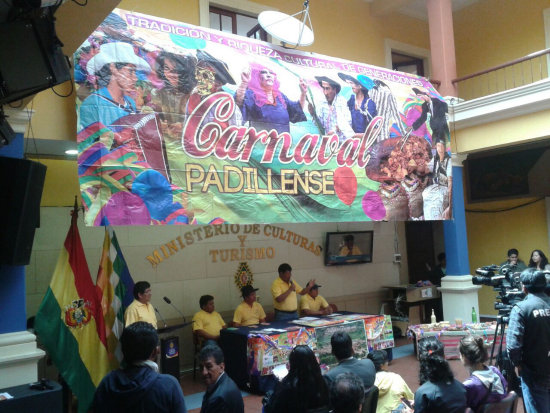 PROMOCIN. El lanzamiento del Carnaval Padillense ayer, en el Ministerio de Culturas.