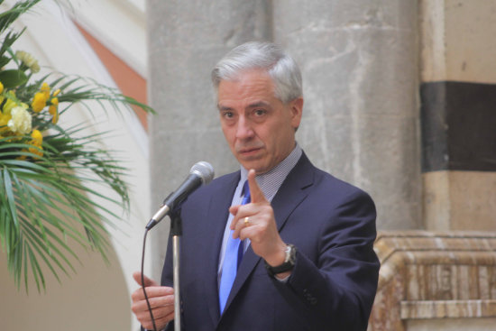 VICEPRESIDENTE. lvaro Garca Linera, ayer, durante su comparecencia ante los periodistas.