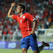 Una de las celebraciones del cuadro rojo de Chile.