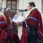 CEREMONIA. El momento en el que el TCP entrega la declaracin constitucional del Estatuto.