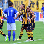 Una de las cinco celebraciones del cuadro aurinegro de The Strongest, que ahora se prepara para jugar el partido de la Copa Libertadores.