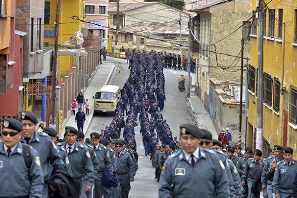 MOVILIZACI�N. Una de las movilizaciones de los suboficiales y sargentos en 2014.