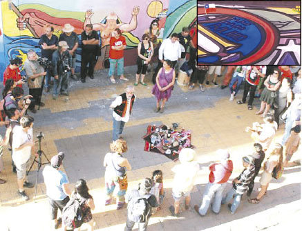 Reivindicacin. El mural pintado en enero pasado frente al estadio Vctor Jara en la capital de Chile, Santiago.