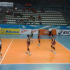 Las jugadoras del cuadro nacional durante el partido.