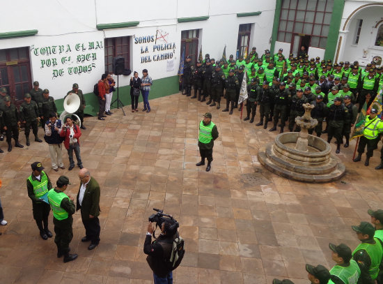 REFORMA. El Ministro de Gobierno anunci la trasformacin de la Polica Boliviana en Sucre.