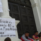 PROTESTA. Un grupo de estudiantes mantuvo una huelga de hambre.