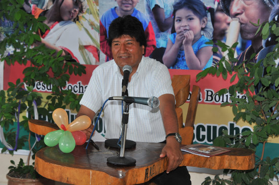 El presidente Evo Morales anunci ayer la realizacin de un torneo de ftbol.