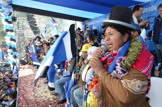 CANDIDATA. Felipa Huanca, la candidata del MAS a la Gobernacin de La Paz.