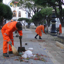 BRIGADAS. Recogieron basura de las calles.