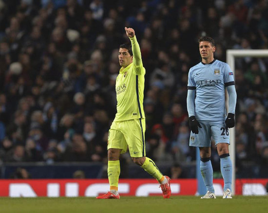 Luis Surez (i) anot los dos goles del triunfo para el Barcelona.