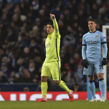 Luis Surez (i) anot los dos goles del triunfo para el Barcelona.