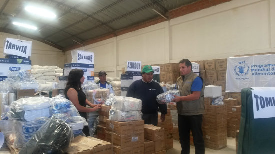 INSUMOS. La entrega realizada ayer.