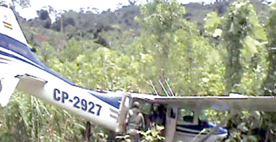 DROGAS. La avioneta con matrcula boliviana fue derribada por las fuerzas policiales de Per.