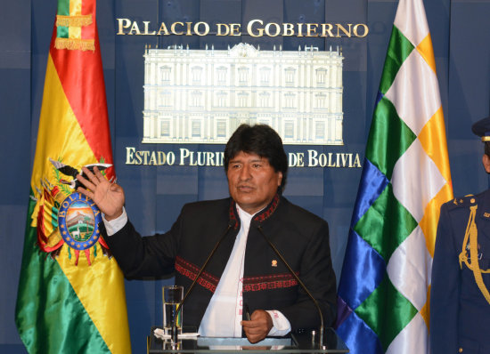 POSICIN. El presidente del Estado, Evo Morales, en conferencia de prensa, ayer.