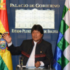 POSICIN. El presidente del Estado, Evo Morales, en conferencia de prensa, ayer.